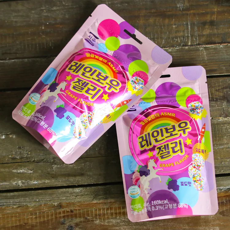 韩国进口SEOJU西洲彩虹葡萄味迷你颗粒彩虹糖果软糖可爱酸甜软糖