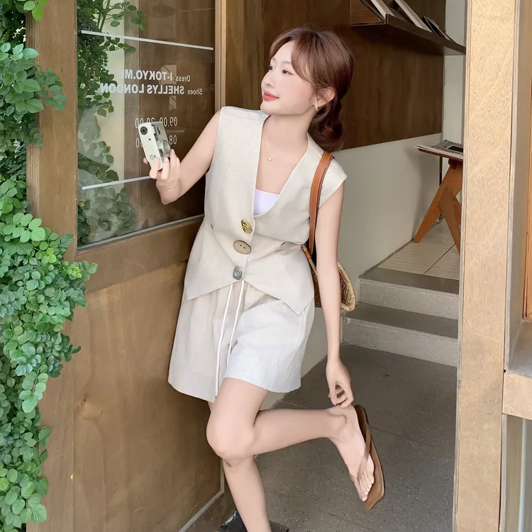 时尚套装连衣裙洋气气质时尚小个子上衣夏季休闲减龄小香风显瘦