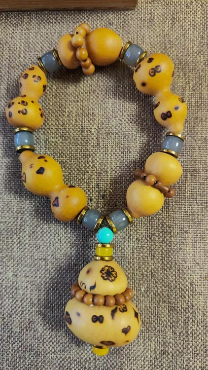 天然葫芦烙画编织手串随行手持特色手工艺天然葫芦文玩葫芦