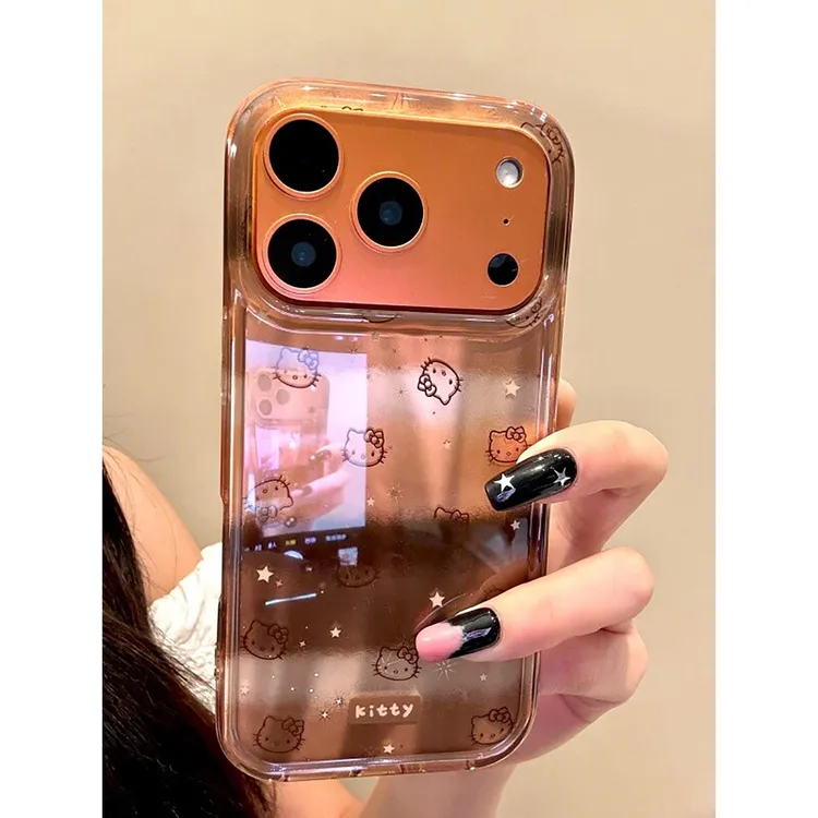 早秋款美拉德棕晕染KT猫适用苹果17promax手机壳iphone16新款15女
