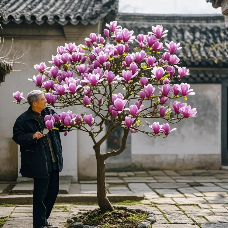 紫玉兰花树苗庭院盆栽地栽耐寒花卉植物带花苞嫁接白红广玉兰大树