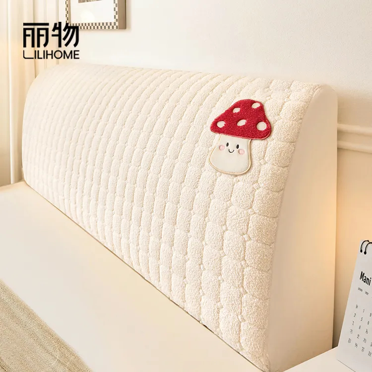 丽物秋冬新款小红帽云朵绒全包万能通用床头套罩弹力防尘罩靠垫