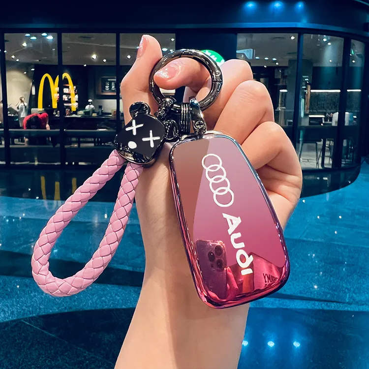 奥迪A6钥匙套A3包Q2L挂扣Q3汽车保护外壳TT链Q7高档A1折叠男女士