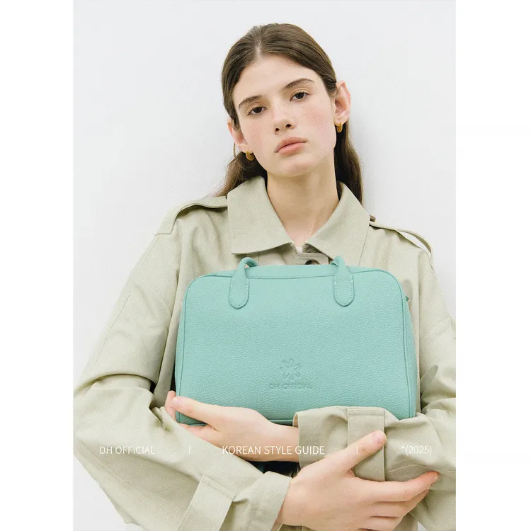 DH OFFICIAL 大花 单肩腋下包包高级手提波士顿包