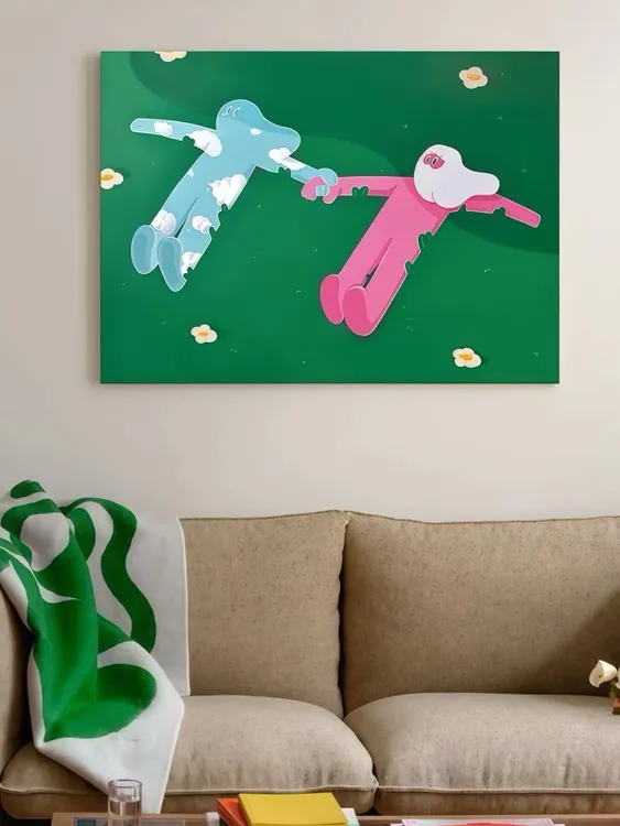 小众艺术挂画奶油肌理感适用于玄关餐厅卧室客厅装饰