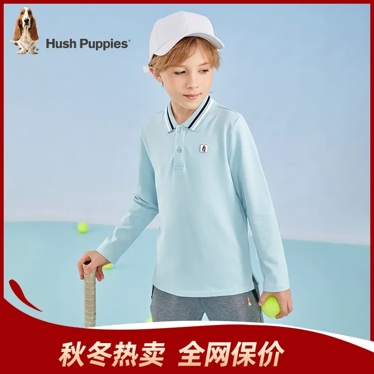 暇步士童装秋季新款休闲珠地网眼翻领polo衫