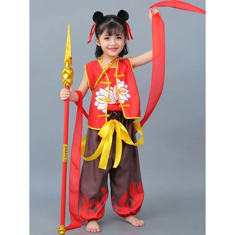 哪吒服装魔童动漫cos套装六一演出服装扮闹海衣服