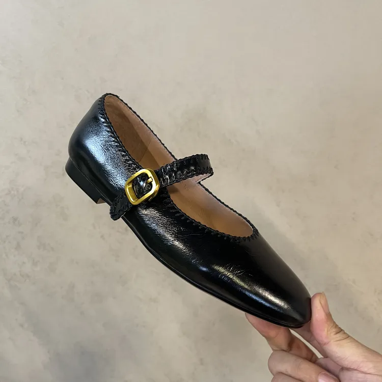 李大龙~牛皮3.5公分/春秋季新款气质百搭时尚通勤单鞋6323