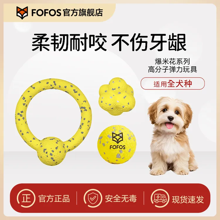 FOFOS两只福狸 狗玩具不规则弹力球耐咬户外训练弹跳玩耍超萌好物