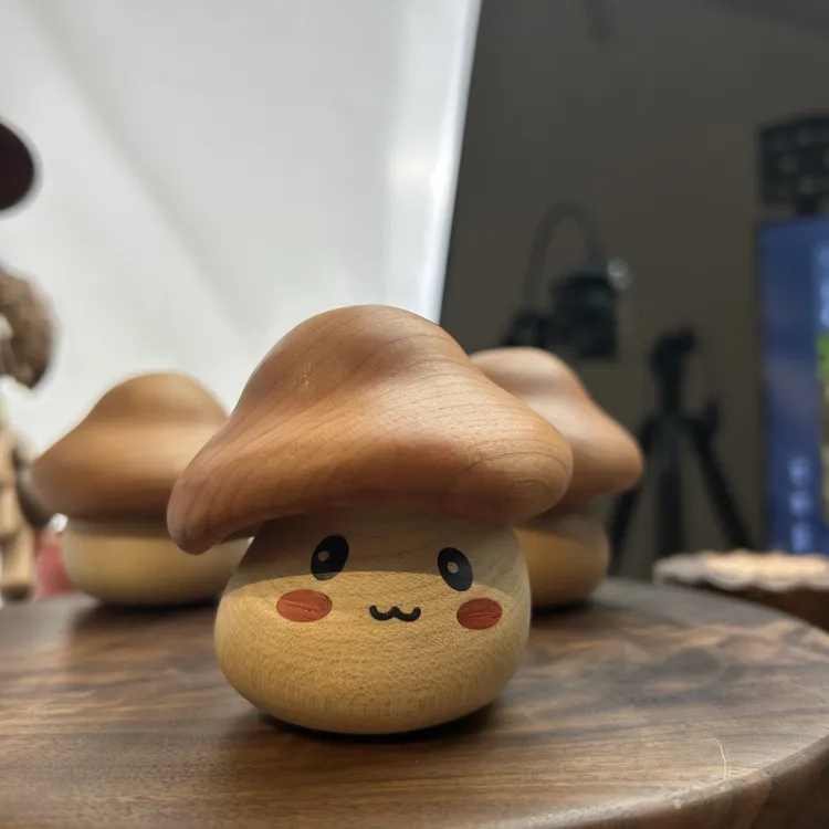 冒险岛蘑菇实木治愈摆件