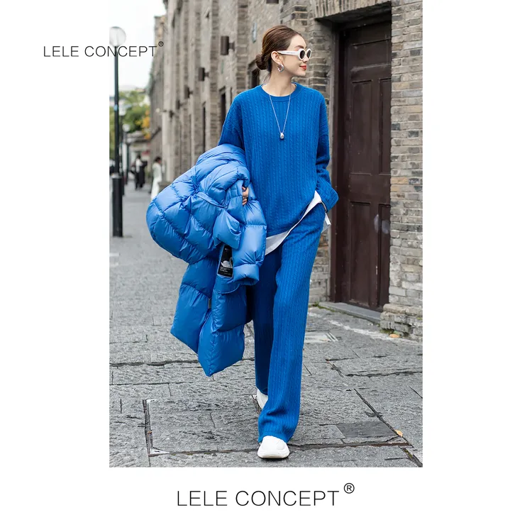 LELE CONCEPT丨「丽」时髦舒适洋气款麻花纹针织套装T0164