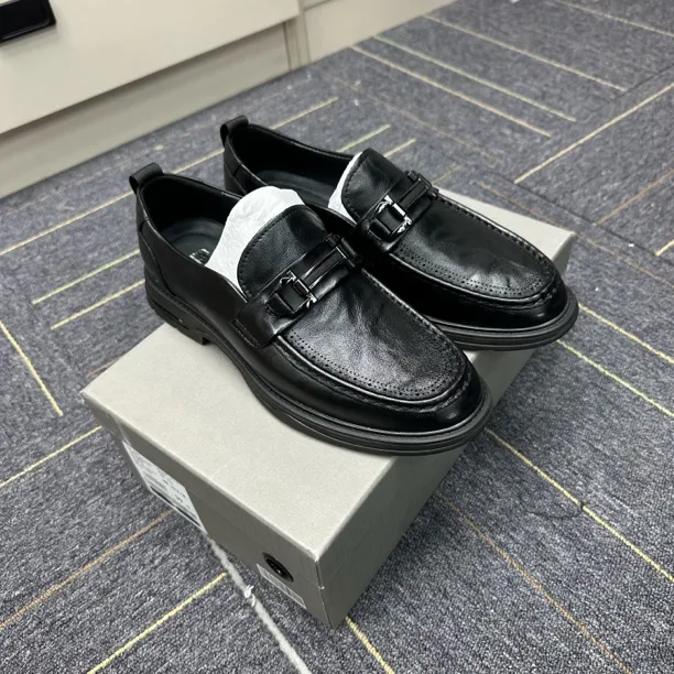 豆真皮头层牛皮一脚蹬皮鞋鞋子11