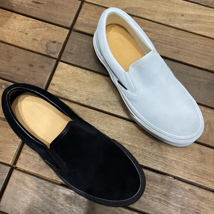 Thawanda秋季新品男女同款软木层底翻毛牛皮低帮一脚蹬硫化板鞋