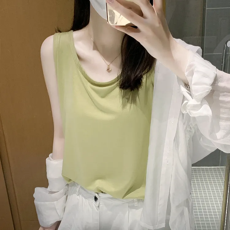 【两件装】百搭纯色夏季极简风打底宽松型舒适垂感薄款工字背心吊带