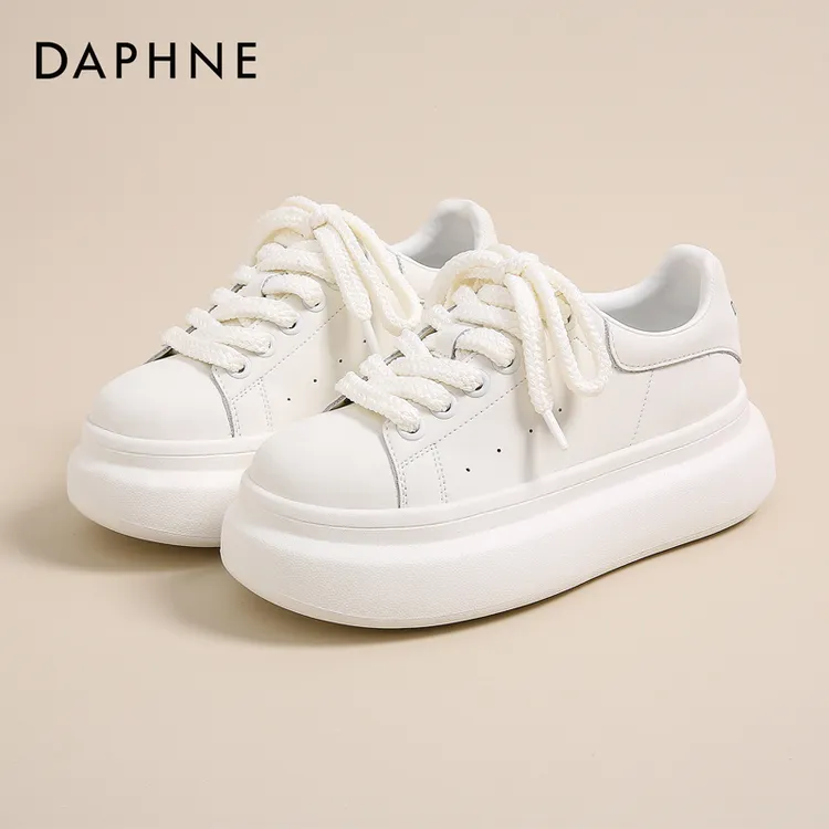 Daphne/达芙妮2026爆款粉彩风小白鞋时尚百搭休闲鞋增高潮流女鞋商品图