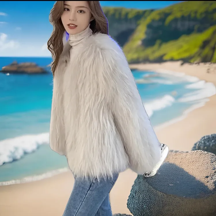 貉子毛编织衣服显瘦款时尚潮流百搭反季皮草女女款外套