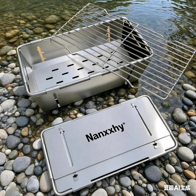 新款不锈钢折叠烧烤炉1秒开合家用户外碳烤炉烧烤架超薄收纳露营