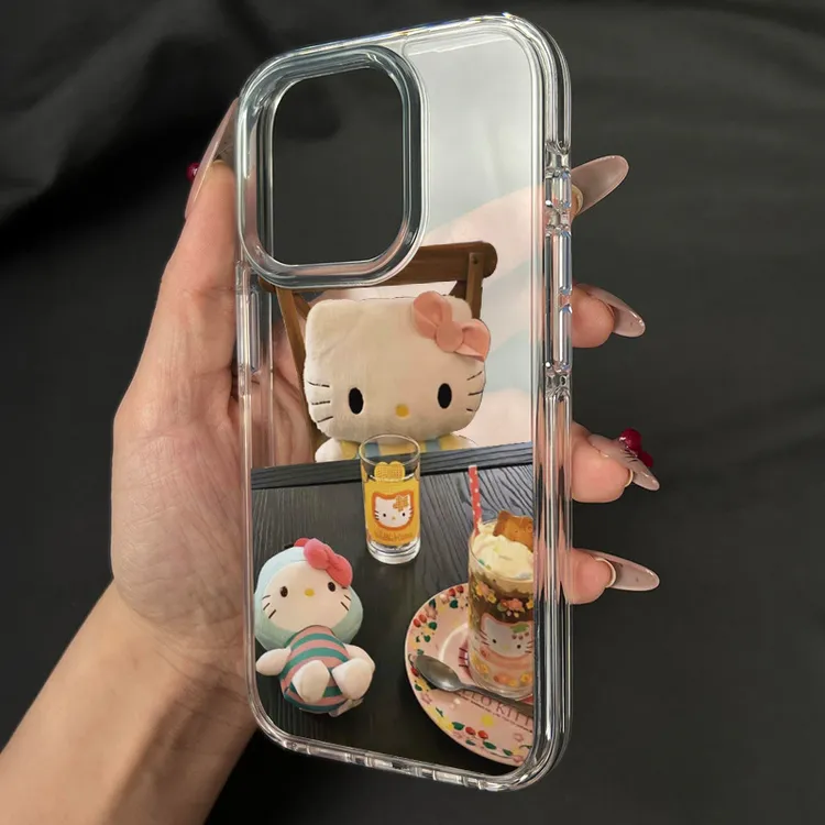 下午茶凯蒂适用苹果16手机壳iphone15promax卡通14plus新款13全包