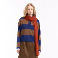 CHALK&THREAD条纹复古毛衣女秋季新款POLO领通勤针织衫