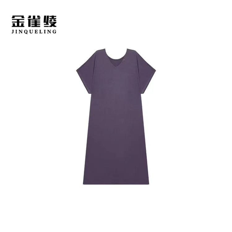 金雀绫【睡美人】时尚纯色极简风加宽加大连衣裙SZBW502