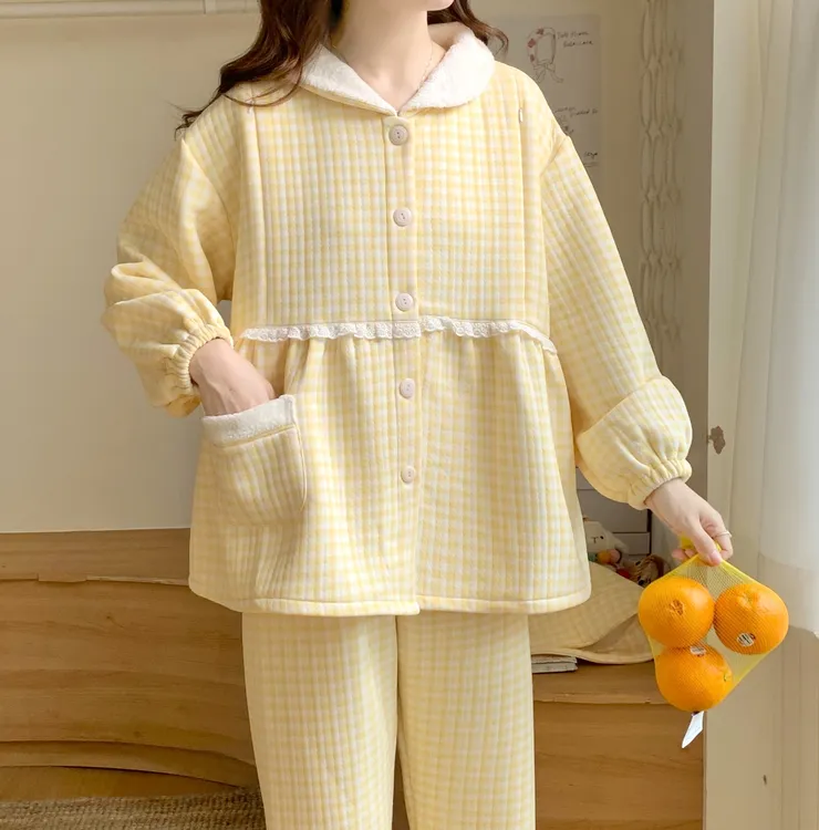 空气棉月子服春秋冬哺乳夹棉孕妇睡衣高领保暖待产期产妇喂奶套装