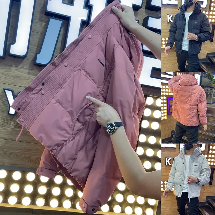 高端潮牌白鸭绒羽绒服男士冬季连帽休闲上衣青年百搭保暖防寒外套