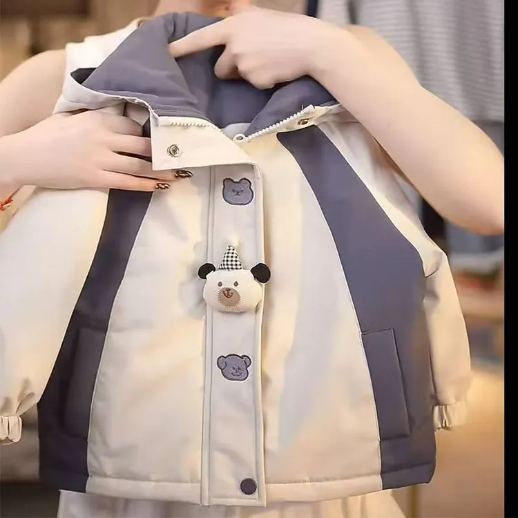 儿童秋冬季棉服加棉加厚冲锋衣2025新款男女女童男童冬装外套加绒