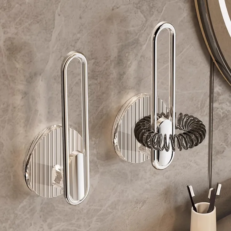 轻奢透明挂钩免打孔浴室壁挂衣服毛巾强力粘胶无痕粘钩发圈收纳