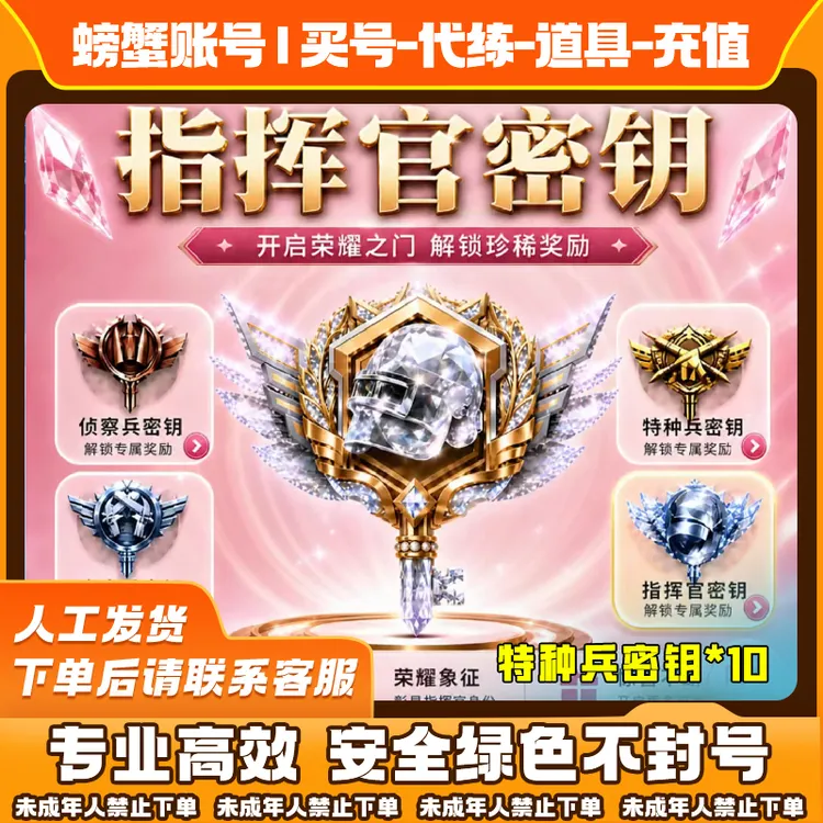 和平精英密钥入口指挥官特种兵密钥红熊茄茄皮肤未成年禁止下单