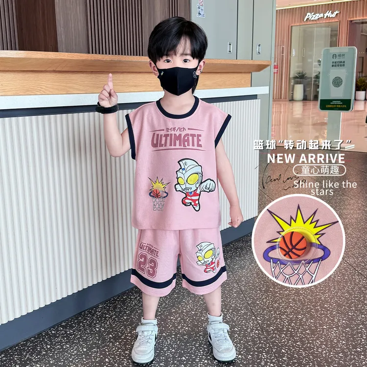 奥特曼男童夏款无袖套装2026新款儿童背心两件套夏装潮帅运动衣服