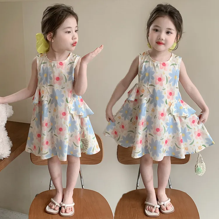 女童连衣裙夏季2025新款儿童夏装裙子女宝宝公主裙女孩薄款背心裙