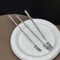 【三支装】18/10不锈钢长柄水果叉甜品叉轻奢创意精致果签叉蛋糕叉