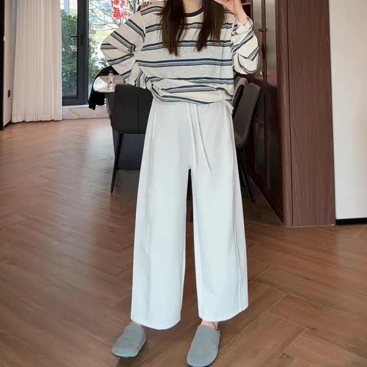 lu系云感九分裤~孕妇2026年春秋新款小个阔腿气球裤子休闲运动裤商品图