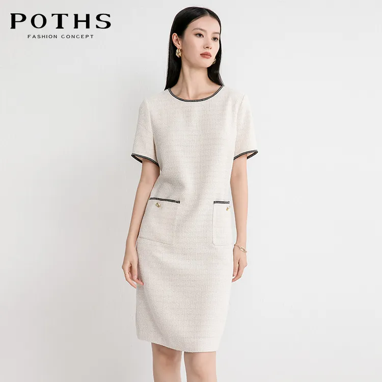 POTHS/铂玺小香风连衣裙女夏季2025新款正式场合气质裙子84605388