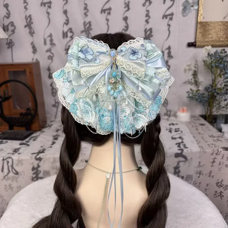 【天鹅湖】国风发夹多层次蝴蝶结发饰头饰小清新弹簧夹