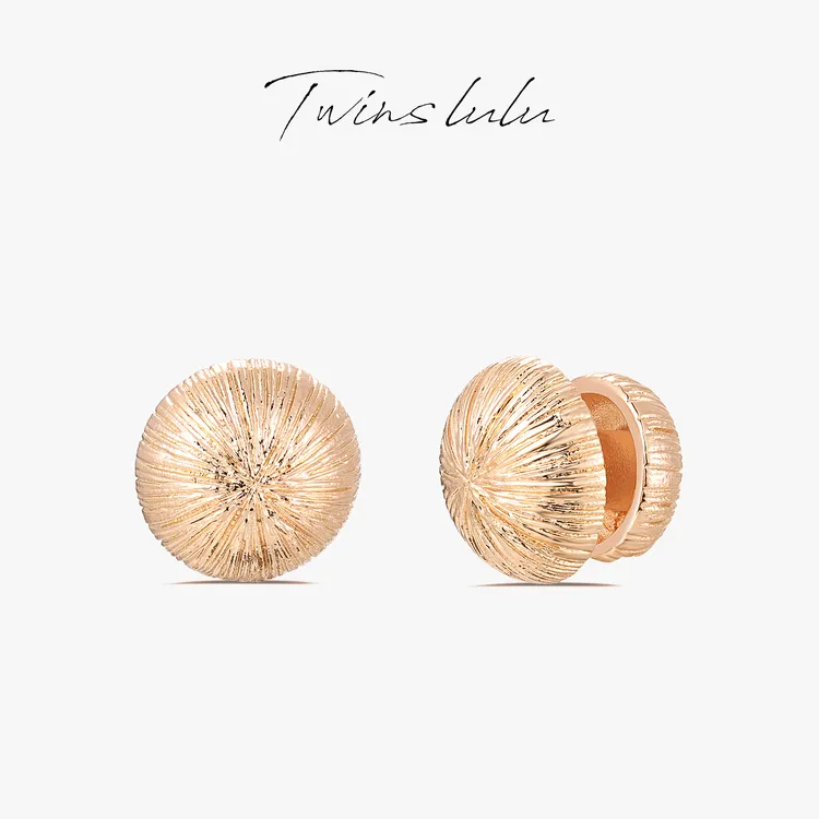 TWINS LULU流光风秋上新气质精致纹理圆形耳环首饰秋上新TSL1500