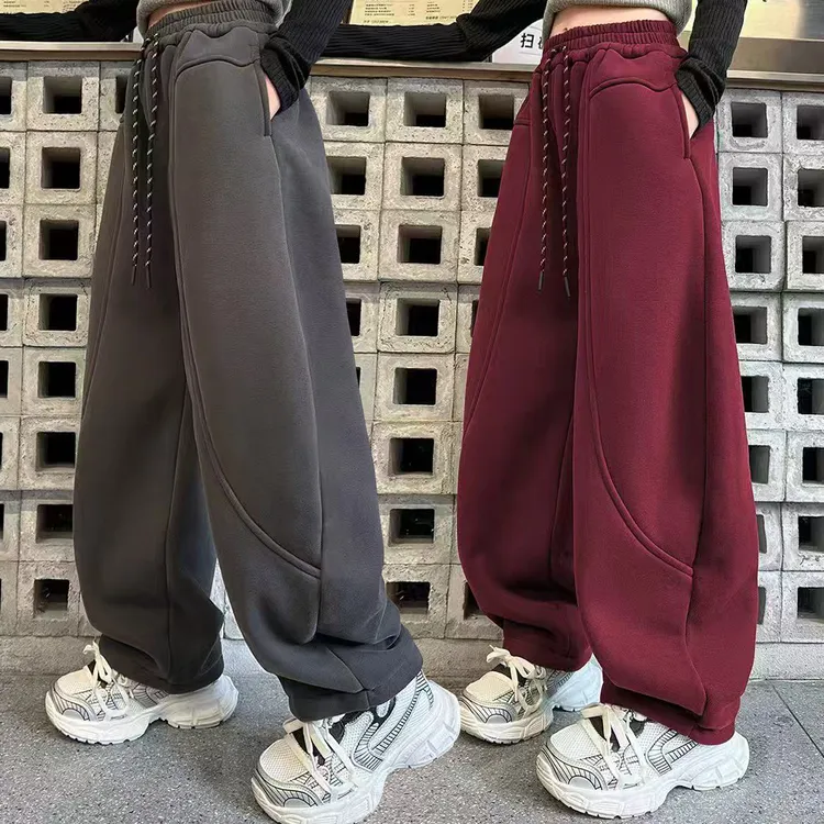 女童裤子6-12岁潮款高级感春秋运动休闲裤中大童宽松阔腿弯刀卫裤商品图