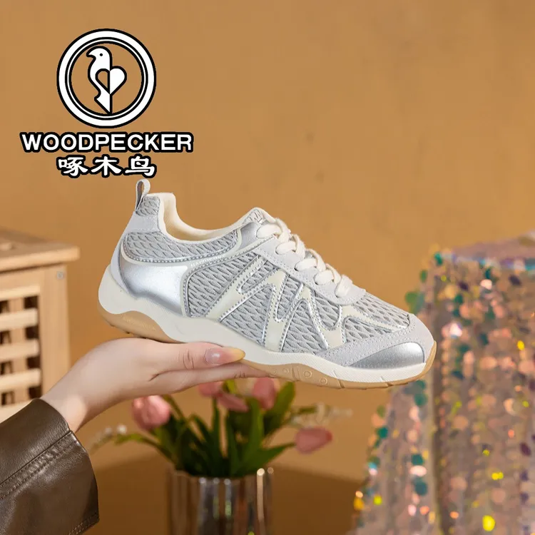 woodpecker/啄木鸟品牌双网四季款德训鞋百搭平底休闲时尚鞋