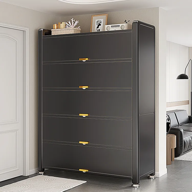 帅仕钢制鞋柜家用门口入户玄关收纳柜一体靠墙大容量储物防尘鞋架