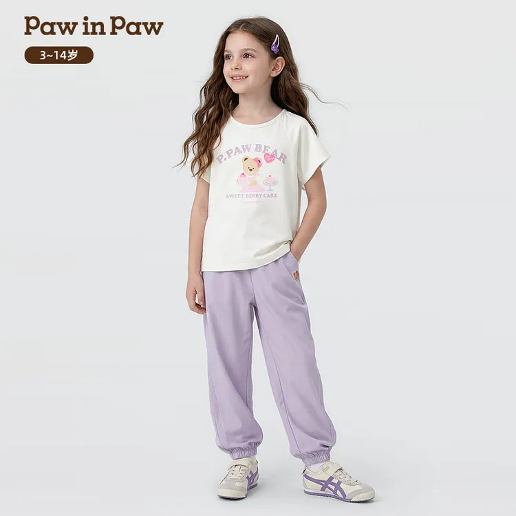 【凉感抑菌】PawinPaw薄款小熊童装宝宝莫代尔短袖T恤PCRAG2422K