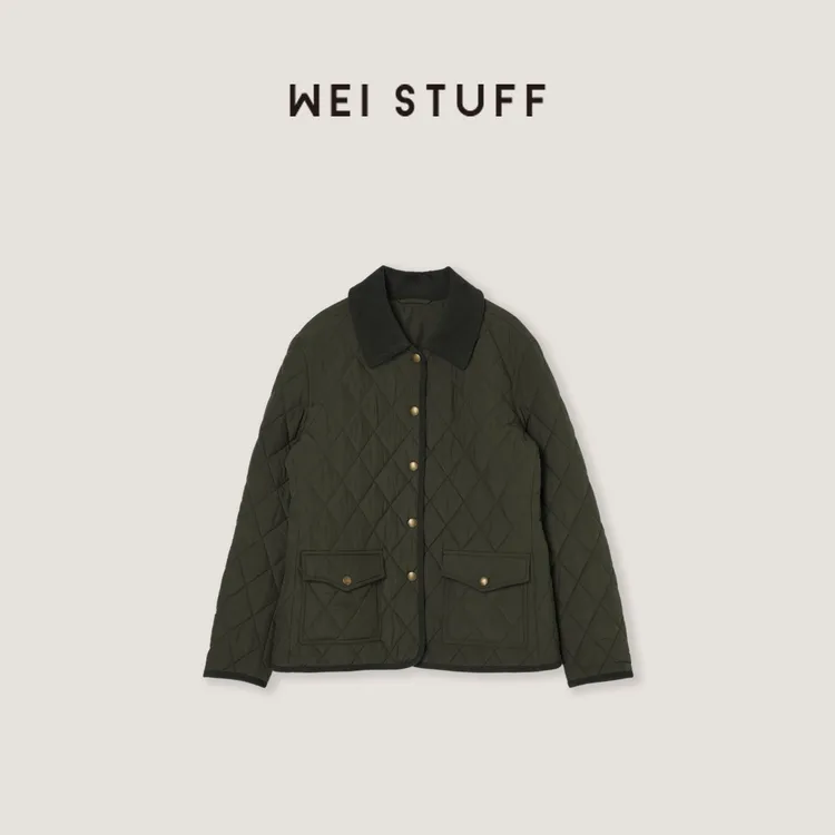 WEI STUFF“森野菱格”定距压线灯芯绒翻领经典老干部外套 10399