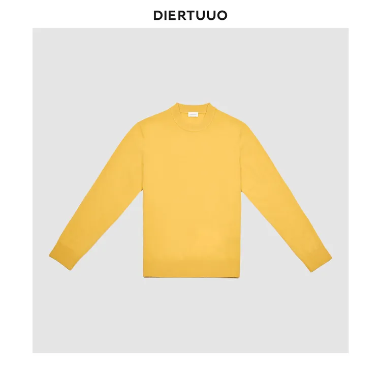 DIERTUUO迪途-52521男士时尚休闲圆领柔软舒适针织100%纯羊毛衫