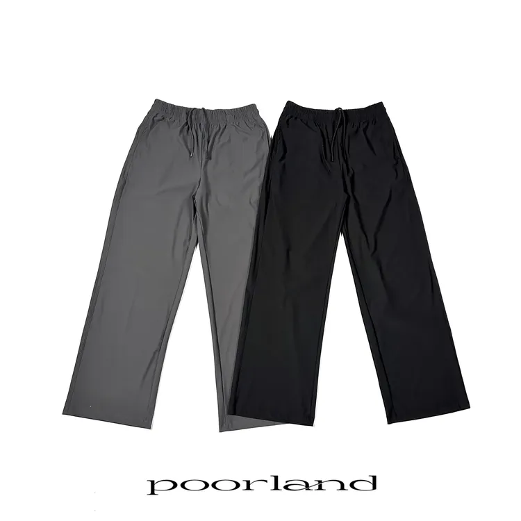 【冰皮双线格】薄款直筒尼龙夏季运动休闲男女卫裤PoorlandCK0611