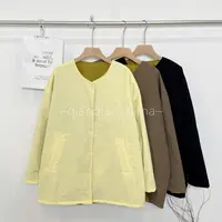 芊芊大码百搭休闲圆领撞色薄棉服【639】