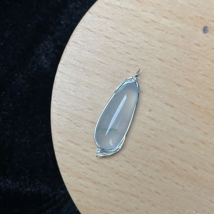 庄严翡翠/天然缅甸A货翡翠18k金 高冰吊坠