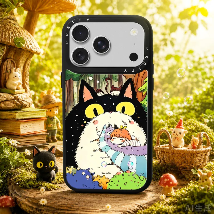 龙猫女孩萌物鎏金系列小米17手机壳磁吸适用iphone17promax手机壳