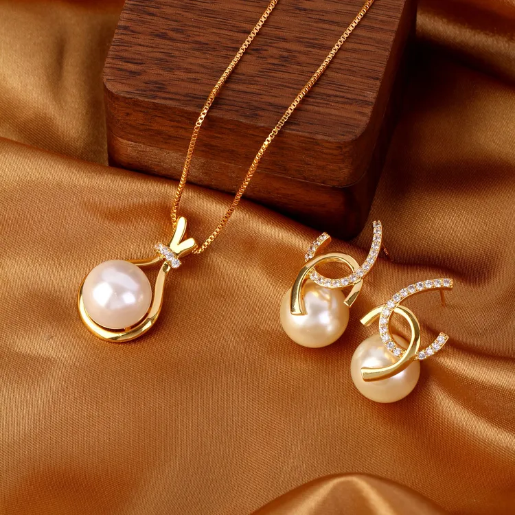 【KEFAN珂梵】轻奢素款经典女耳坠耳环福袋项链套装