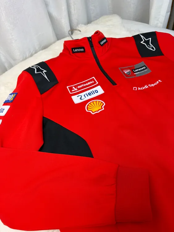 A星杜卡迪联名厂队运动休闲骑行春秋卫衣加绒秋冬半拉链立领