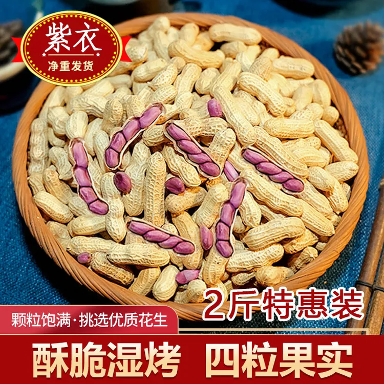 【2斤特惠15,8】龙岩湿烤紫衣花生 水煮红衣花生咸香蒜香五香味带壳