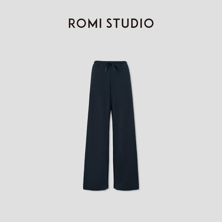 ROMI STUDIO“基础随性”高克重松紧窄腰头抽绳休闲卫裤RW24AX80462